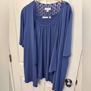 Women's Blue Top by Susan Graver 2x